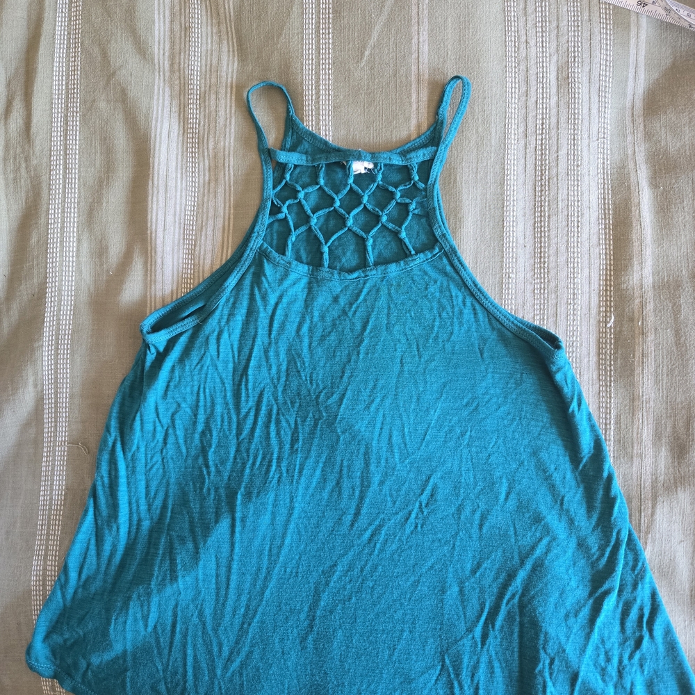 Aeropostale Teal Knotwork Swing Tank